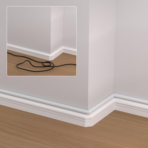ZhiYo 113in Cord Cover for 1 Wire on Wall, 0.5" W x 0.4" H White - Image 5