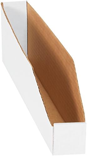 Top Pack Supply Open Top Bin Boxes, 2" x 18" x 4 1/2", White (Pack of 50) by 3MIndustrial