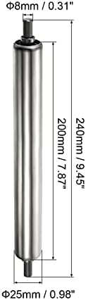 PATIKIL Conveyor Roller 1" Diameter 7.8" Length, Stainless Steel Gravity Transmission Replacement Part Galvanized End, Silver - Image 2