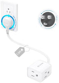 TROND Rotating Flat Plug Short Extension Cord 1.5ft, 3AC, ETL Listed, White by TRONDOfficial