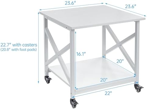 Fannova White 3D Printer Stand, Large Printer Table with Storage Shelf - Image 3