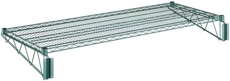 24" x 60" Wire Green Epoxy Wall Mount Shelf, Commercial Fixed Wall Mount Rack, NSF, Metal Floating Shelving for Kitchen, Stock Rooms, Home and Hotel by Zedfire