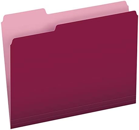 Pendaflex Colored File Folders, 100 Pack, Letter Size (8.5" x 11"), 3 Tabs, Burgundy, Light Interiors for Clearer Labels & Fewer Misfiles, A Colorful Way to Organize Projects - Image 2
