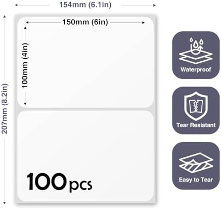 JIEHENG 100Pcs Large White Labels for Storage Bins,6x4 Inch Labels - Image 2