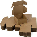 4x4x2 Inches Shipping Boxes Pack of 25, Brown Corrugated Cardboard Boxes for Small Bussiness by Sodissa