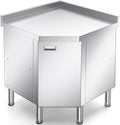 ZZV Corner Stainless Steel Table with Cabinet for Prep & Work Heavy Duty Work Table Commercial Stainless Steel Kitchen Cabinet for Restaurant Hotel Cafe Workshop Garage by ZZV