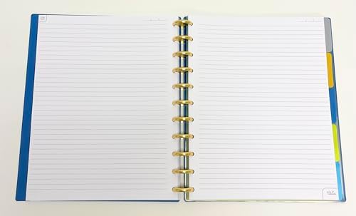Talia Discbound Notebooks, Planner, Customizable, With 1" Gold Discs (Deep Lake Blue, Letter (8.5in x 11in)) - Image 2