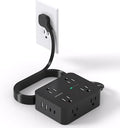 Power Strip Surge Protector, 5Ft Flat Extension Cord with Multiple Outlets by HANYCONY