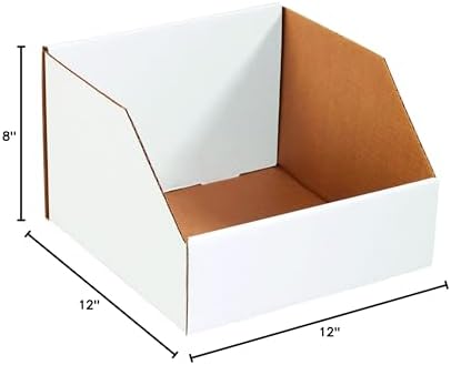 Box USA BBINJ12128 Jumbo Open Top Bin Boxes, 12" x 12" x 8", Oyster White (Pack of 25) - Image 5