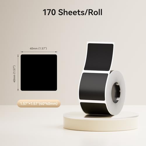 NIIMBOT Black Labels 1.57'' x 1.57'', Only for M2/M3 Label Maker - Image 2