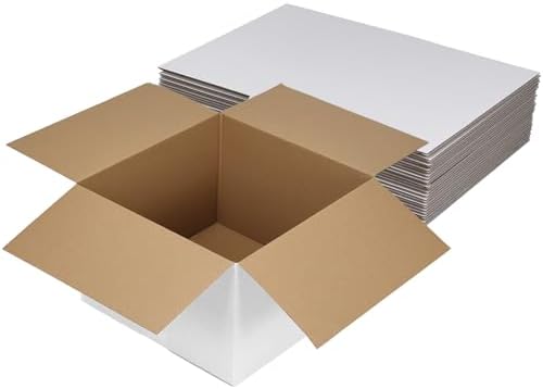 Hoikwo 12x12x8 Large Thin White Light Weight Shipping Boxes Set of 15 by Hoikwo