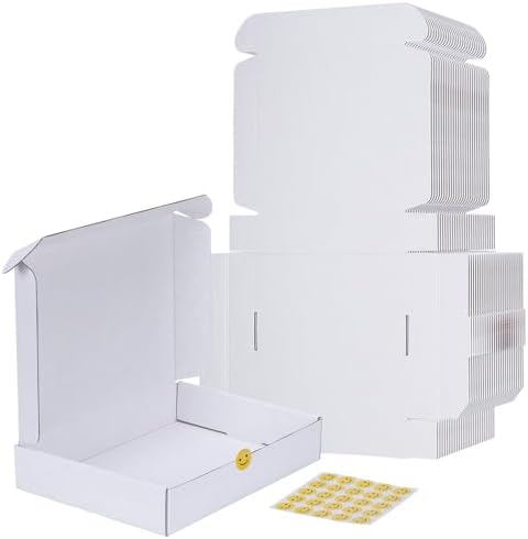 RLAVBL 11x8x2 Shipping Boxes Set of 25, White Corrugated Cardboard Box for Packing, Mailing, Business by RLAVBL