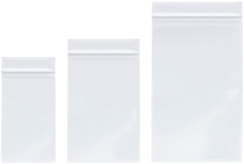 Plymor 3x5, 4x6, 5x8 inch (100 Each), 4 Mil Variety Pack Zipper Bags by Plymor