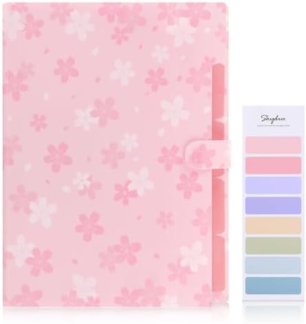 SKYDUE Pink Expanding File Folder with 5 Pockets, Cute Accordion File Organizer, Portable Receipt Paper Documents Organizer, Letter Size Filing Folder School Office Supplies - Image 2