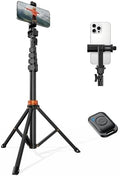 VIMOSE 66" Phone Tripod, Tripod for iPhone with Remote & Phone Stand by VIMOSE