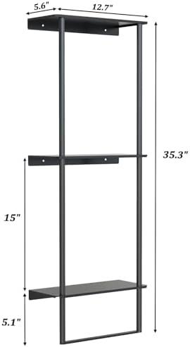 Bethom Towel Racks for Bathroom, 3Tier Towel Storage Organizer, Matte Black - Image 5