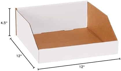 Boxes Fast BFBINMT121214 Open Top Bin Boxes, 12" x 12" x 4 1/2", White (Pack of 50) - Image 5