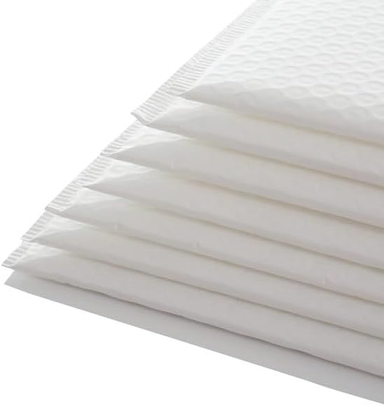 Water Resistant Bubble Envelope Mailers 6 inch x 9 inch #0 White Poly Padded - Image 3