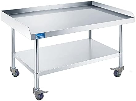 Stainless Steel Rolling Equipment Stand with Wheels – Mobile Utility Table for Commercial Kitchen, Bakery, Restaurant – Locking Casters – NSF Certified (30 x 30) by ExpressKitchQuip