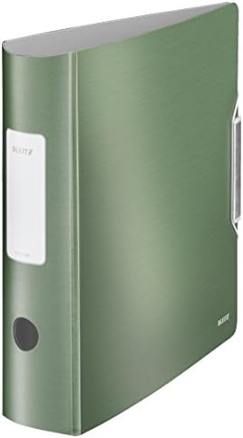 Leitz Lever Arch File, Celadon Green, A4, Curved Spine 8.2 cm Width, Elastic Fastening, Light polyfoam, Style Range, 11080053 by Leitz
