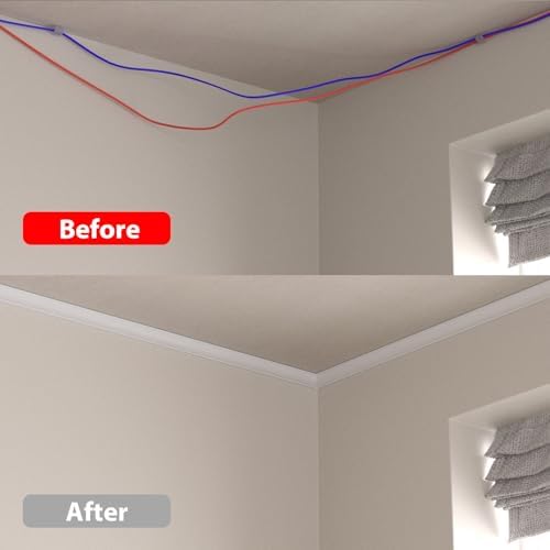 ZhiYo 12ft Corner Cable Hider for 2 Cords, Hide Wires in Wall Corners White - Image 3