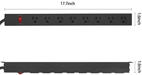 HHSOET Heavy Duty Long 8 Outlets, 14AWG Extension Cord, Black, 10FT, 4 - Image 2