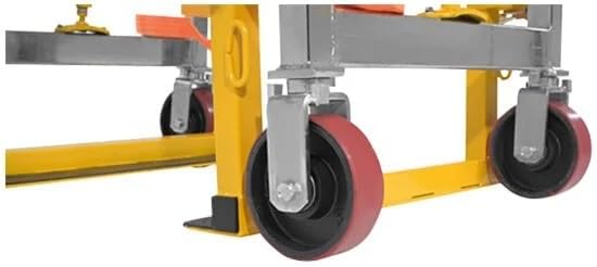 4,000 lb. 2-Piece Yellow Steel Machinery/Vending Machine Transporter with 190" Straps and 6" Casters - Image 5