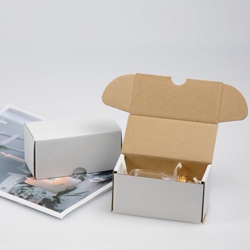 4.6x2.2x2.2 Inches Shipping Boxes Set of 50, White Corrugated Cardboard Box Literature Mailer for Packing Small Business (usable size: 4.2"x 2.1"x 2.1") - Image 5