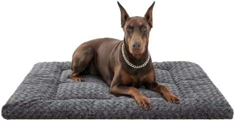Exsnugy Washable Dog Bed Mat Large Size Fluffy Pet Crate Pad 53x36 XXL by Exsnugypetproducts