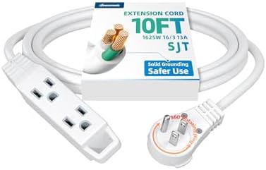DEWENWILS 360° Rotating Flat Plug Extension Cord, 10FT 16/3C, ETL Listed by DEWENWILS