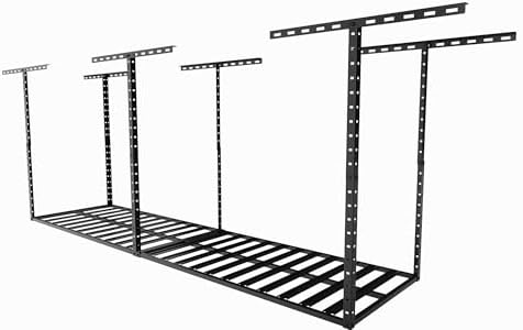 SunsGrove 2x8 Overhead Garage Storage Rack Organization, Adjustable Ceiling Mounted Storage Racks, 800LBS Weight Capacity, 22"-40" Ceiling Dropdown, Hammertone Black by SunsGrove