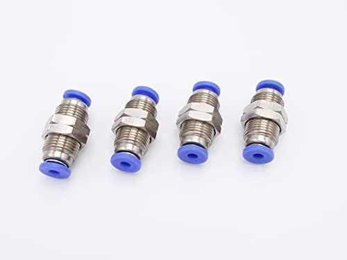 Push to Connect Fitting 1/8" Tube OD, Pneumatic Bulkhead Union by IVLPHA