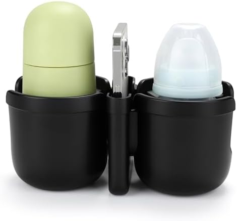 Accmor Stroller Cup Holder with Phone Holder, Bike Cup Holder, Walker Scooter Wheelchair Cup Holder Attachment, Universal Cup Holder for Uppababy Graco Strollers - Image 2