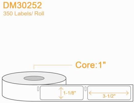 (4200 Labels/12 Rolls) Labelebal 12 Rolls Compatible with DYMO 30252,1-1/8" x 3-1/2"(28mm x 89mm) Direct Thermal Labels,Shipping Replacement Labels Compatible for DYMO LabelWriter Printer - Image 2