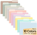 SUNEE File Folders, 30 Pack Manilla Folders 8.5 x 11, 10 Colors Folder Office Organization Home School Folders for Documents Files Paper by SUNEE
