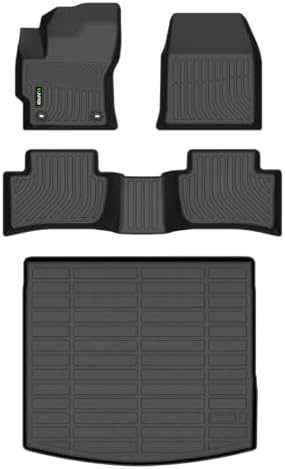 All Weather Car Floor Mats & Cargo Liner for Toyota Corolla Cross 2022-2026 (AWD Only, Not for Hybrid) Custom Fit Full Set Accessories - Black by HAFIDI