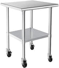 HARDURA Stainless Steel Commercial Table with Wheels 24 x 30 Inches by HARDURA