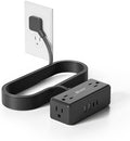 10Ft Long Extension Cord, SUPERDANNY Flat Plug Surge Protector Power Strip by SUPERDANNY