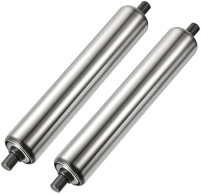 YOKIVE 2 Pcs Conveyor Roller, Stainless Steel Roller Replacement | Smooth Movement, Great for Factories, Warehouses Use (Silver, 1.5 Inch Dia, 8 Inch Length) by YOKIVE