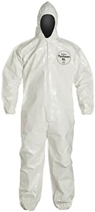 DuPont Tychem SL127B SL Disposable Coverall with Hood & Elastic Cuffs, White (Medium) by Contagion+Survival