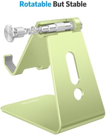 OMOTON C2 Adjustable Aluminum Cell Phone Stand with Charging Cutout, Green - Image 7