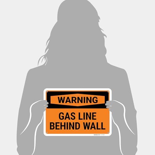 Warning Gas Line Behind Wall OSHA Sign, - Image 4