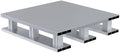 Vestil AP-ST-2424-SB Aluminum Half Solid Top with Skid Bottom 24 In. x 24 In. x 5-1/16 In. 4000 Lb. Capacity Silver by Vestil