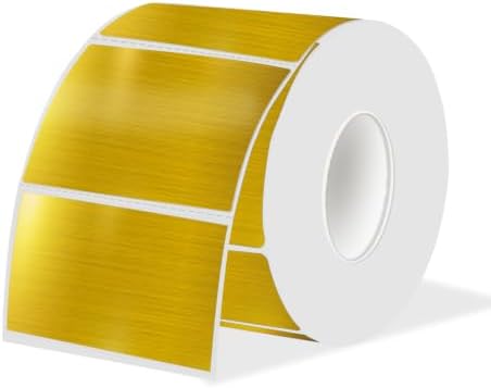 2 * 3Inch Holographic Gold Thermal Labels, Waterproof Printable Direct Thermal Stickers, Self-Adhesive for Small Business Logo, QR Code, Price Tag & Packaging, 200Pieces/Roll by Unknown