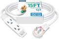 DEWENWILS 360° Rotating Flat Plug Extension Cord, 15FT 16/3C, ETL Listed by DEWENWILS