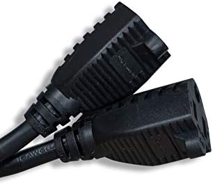 Cablelera Power Cord Extension and Splitter, NEMA 5-15P to NEMA 5-15R x 2, 16 AWG, 13A, 125V (ZWACPQAG-14) Black - Image 2