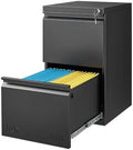 Guizeeopo 2 Drawer File Cabinet with Lock, Vertical File Cabinets for Home Office, Printer Stand, Heavy Duty Steel Office Storage Cabinet for Letter/Legal/A4, Assembly Required(Black) by GUIZEEOPO