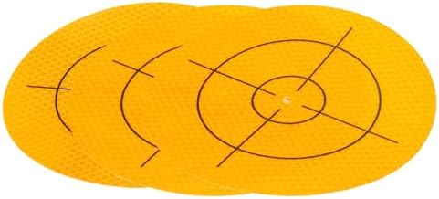 HARFINGTON 3pcs Survey Reflector Sheets 150mm x 150mm Self-Adhesive Surveying Target Mark Sticker Total Station Round Reflective Sheet Tape for Ship Inspection Tunnel Measure, Yellow by HARFINGTON