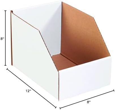 Box USA BBINJ8128 Jumbo Open Top Bin Boxes, 8" x 12" x 8", Oyster White (Pack of 25) - Image 5