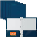 Better Office Products 2 Pocket Glossy Navy Blue Paper Folders with Prongs, Letter Size, High Gloss Navy Blue Paper Portfolios with 3 Metal Prong Fasteners, Box of 25 Glossy Dark Blue Folders by BetterOfficeProducts